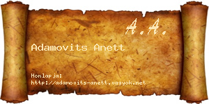 Adamovits Anett névjegykártya